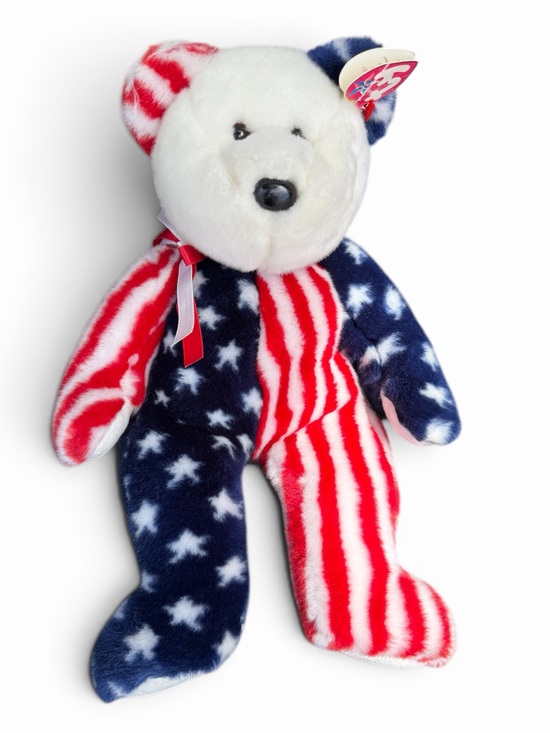 Ty Other - Ty Beanie Baby 1999 Patriotic American Flag Bear - Red White Blue